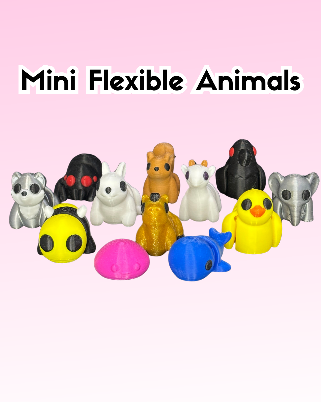 Mini Flexible Animals - 3D Printed Fidget Toys