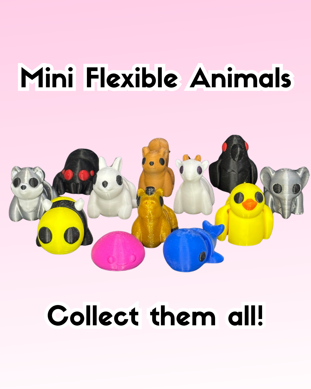 Mini Flexible Animals - Complete Collection Bundle (12 Pack)